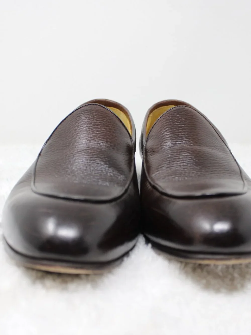 Beckett Simonon Shoes Mens 9 1/2 Brown Pebbled Leather Belgian Loafer Slip-On